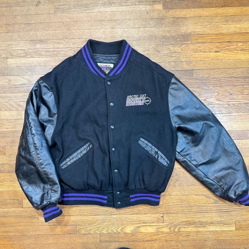 Vintage Arctic Cat Bounty Hunter Snowmobile Bomber Jacket